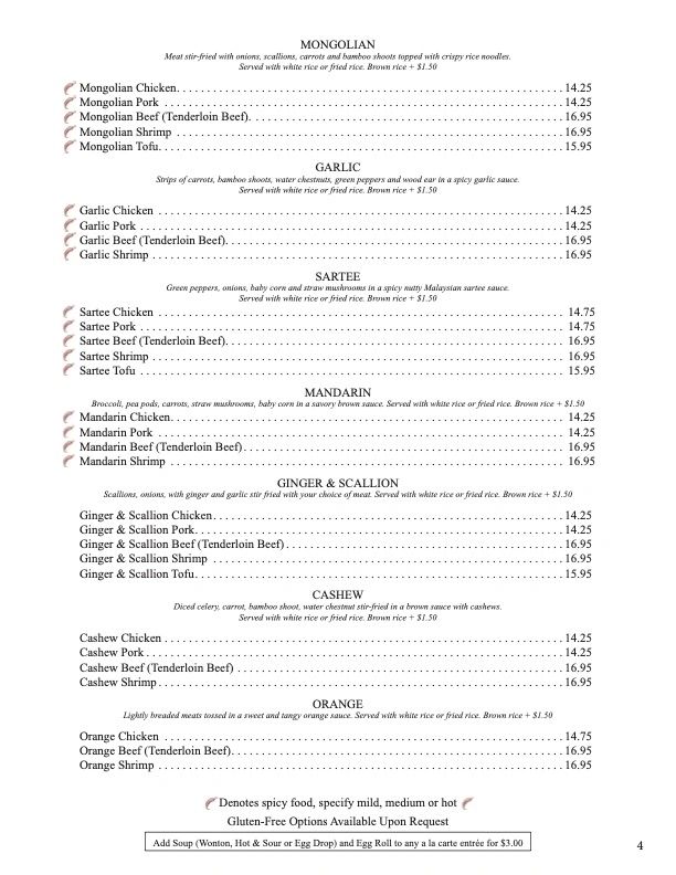 Dinner Menu — printed page 3